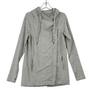 Lululemon Coast Easy Wrap Cocoon Jacket Size 6 Heather Grey Thumbhole Sleeve